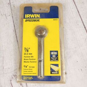 Irwin Speedbor 42914 Forstner Bit 7/8" Wood Boring Bit 3/8" Reduced Shank New